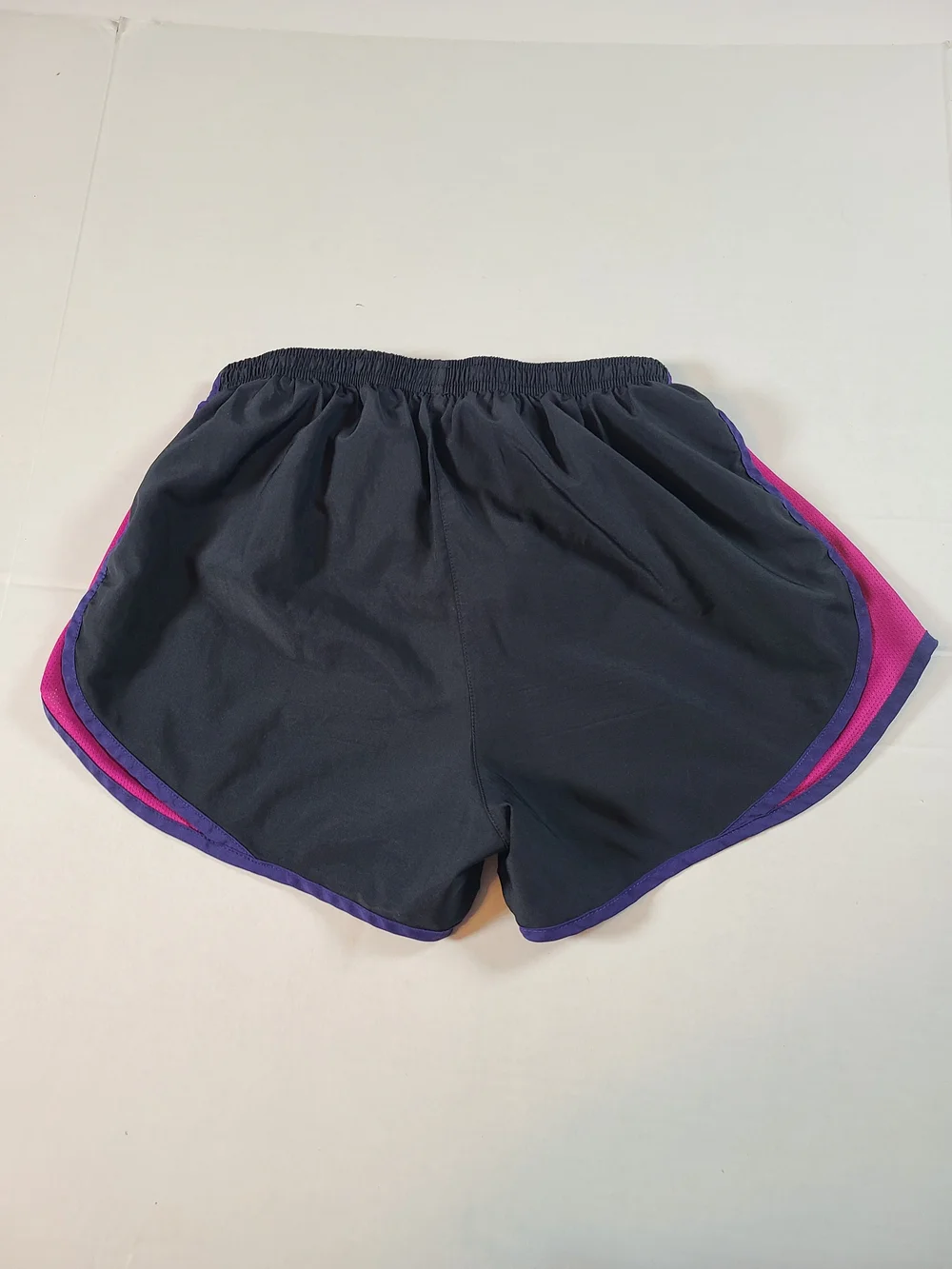 Nike Black Womens Athletic Dri Fit Shorts with Purple Trim Size M